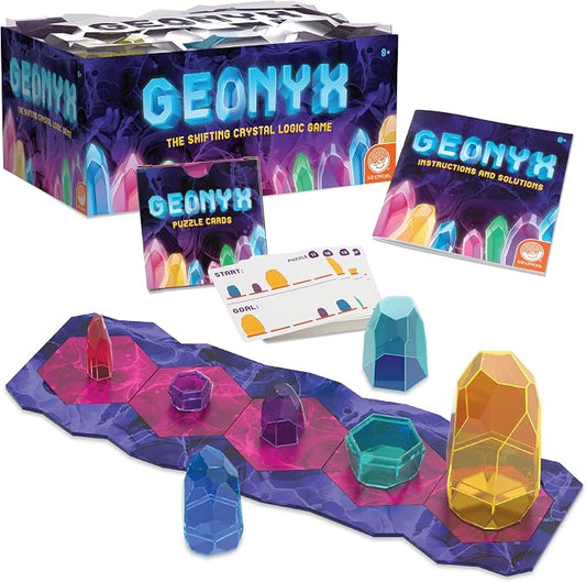 MindWare Geonyx Single-Player Logic Game, Crystal-Shifting Brain Teaser Puzzle with Progressive Challenges for Critical Thinking and Spatial Reasoning, Solo Play for Kids and Adults Ages 8 and Up