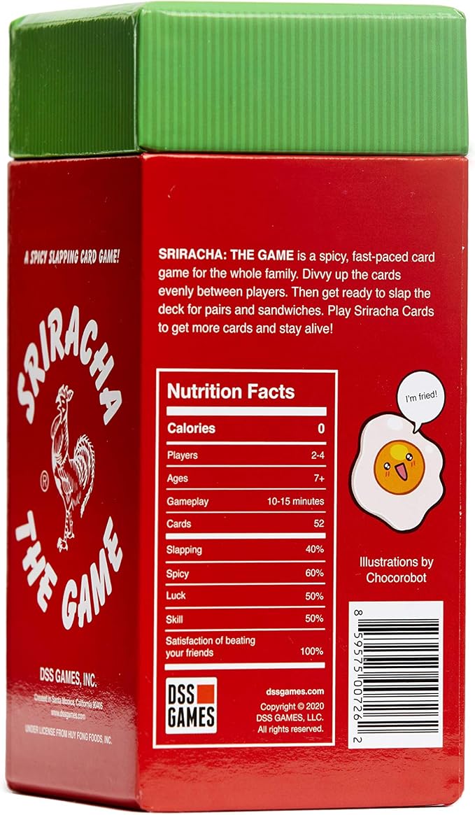 DSS Games Sriracha: The Game [A Spicy Slapping Card Game for The Whole Family | Great for White Elephant Gifts, Stocking Stuffers, Coworkers, Under $20, Ages 7 and Up]