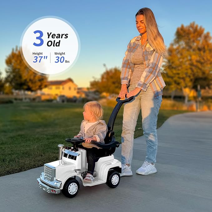 Outfunny 3-in-1 Ride on Push Car for Toddler 1-3 Years with Handle & Music