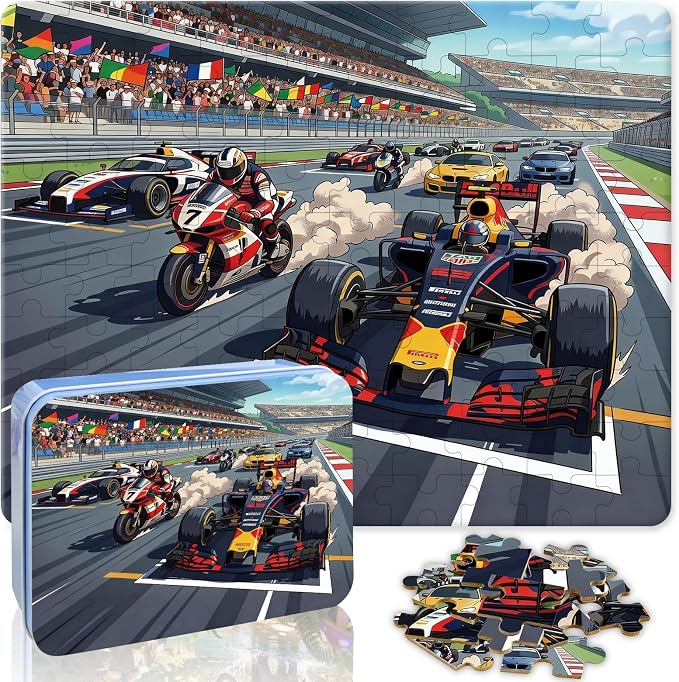 100 Pieces Puzzles for Kids Ages 4-8, Racing Educational Kids 100 Piece Puzzle, Children Jigsaw Puzzles Kids Puzzles, Educational Learning Puzzle Toys for Girls and Boys
