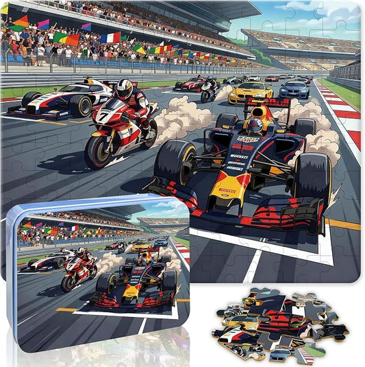 100 Pieces Puzzles for Kids Ages 4-8, Racing Educational Kids 100 Piece Puzzle, Children Jigsaw Puzzles Kids Puzzles, Educational Learning Puzzle Toys for Girls and Boys