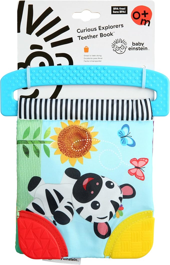 Baby Einstein Curious Explorers Teether Book Take-Along Toy, Ages Newborn +, Multicolored