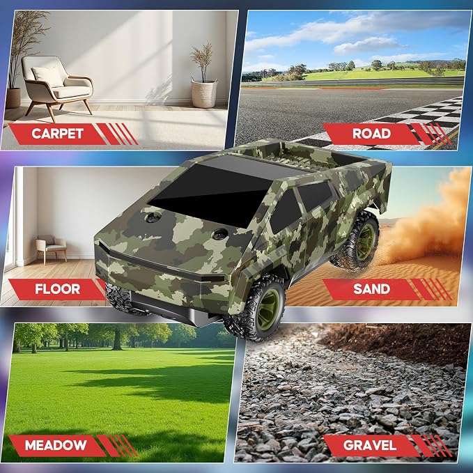 Remote Control Car Truck 1:24, 2.4GHz All Terrain High Speed RC Truck with Loadspace, RC Car Toys for Boys Girls Age 3 4 5 6 7 8+, Birthday