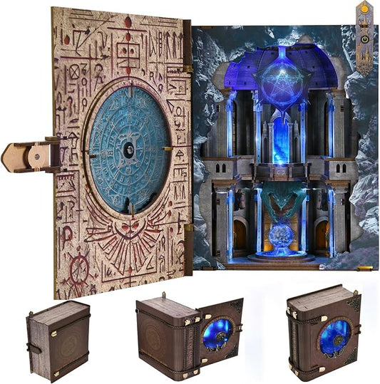 MiniCity DIY Book Nook Kits for Adults, Miniature Dollhouse Booknook Kit, 3D Wooden Puzzle Creative Decorative Bookends Bookshelf Diorama Insert Crafts Hobbies Gifts (Circle of Magic)