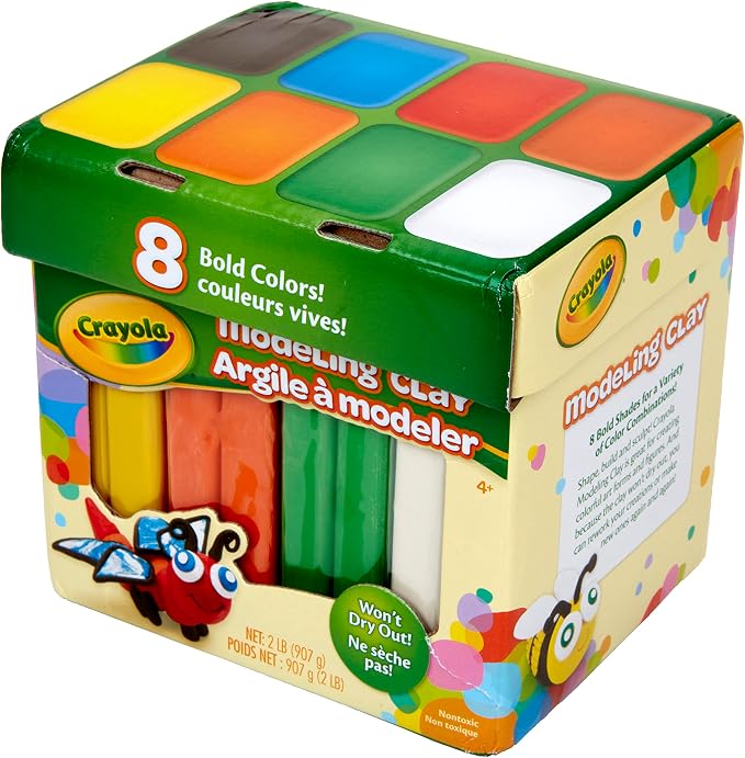 Crayola Modeling Clay in Bold Colors, 2lbs, Gift for Kids, Ages 4 & Up (Pack of 8)