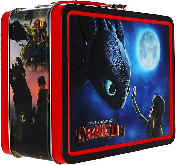 AQUARIUS How to Train Your Dragon Fun Box – Embossed Collectible Storage Tin, Officially Licensed How To Train Your Dragon Merchandise, Storage for Kids Ages 4-12, Dragon Fans, Metal Box