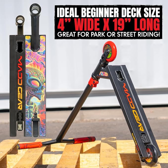 Pro Stunt Trick Scooter for Kids Ages 5-12 – Lightweight Durable Freestyle Kick Scooter for Skatepark and Street – Easy Assembly – Madd Gear MG2