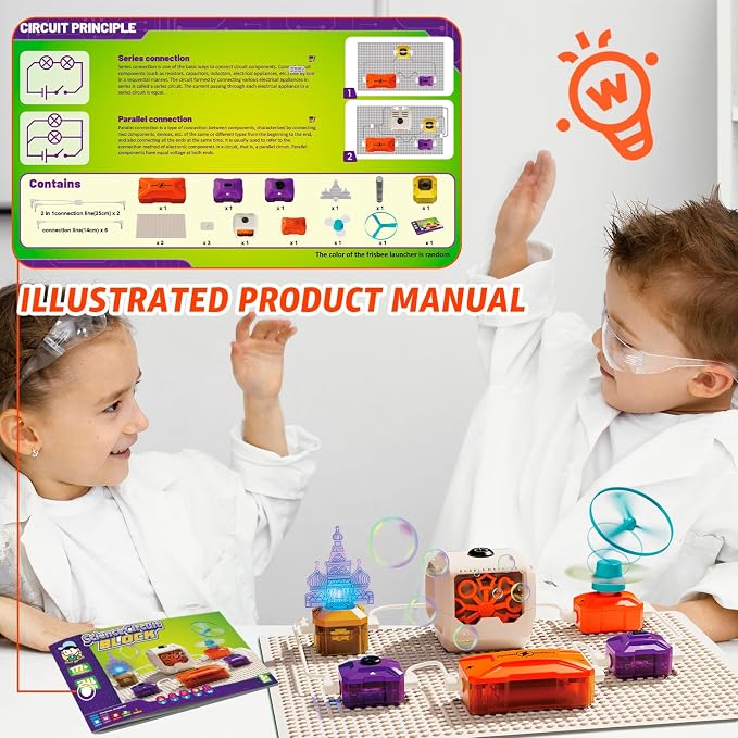 Science Kits for Kids, 177+ Projects Circuit Exploration Kits Educational Electronics Toys for Boys & Girls Hands-On Engineering Toy, Birthday, Halloween, for Ages 5 6 7 8 9 10 11 12