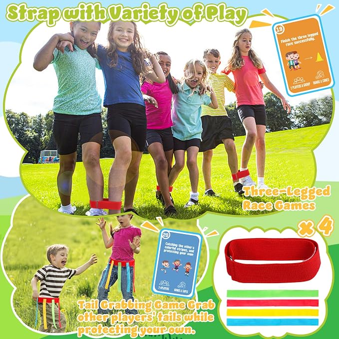 KUBUSFLY Potato Sack Race Bags, 116 Pcs Outdoor Carnival Games for Kids, Lawn Field Day Games Set with Bean Bags, Ring Toss, Cones, Bingo Cards, Carnival Yard for Family Adults Kids Birthday Party