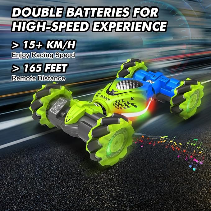 Fosgoit Gesture Sensing RC Stunt Car - Toys for 6-12 Years Old Boys Girls, 4WD Remote Control Car, Hand Controlled Car with Lights Music, Cool Birthday Gifts for Kids Age 6 7 8 9 10 11 12 Years Old