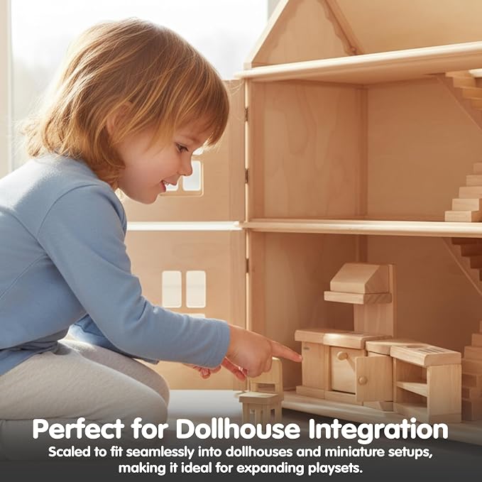 PlanToys® Kitchen Classic Set for Montessori Inspired Role Play | Pretend Cooking, Social Interaction and Practical Life Exploration | Eco Friendly Wooden Kitchen for Imaginative Learning