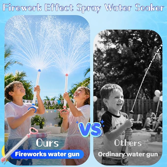 12 Pack Fireworks Water Gun,Fun Firework Spray Water Squirter for Kids Teens Adults Summer Swimming Pool Beach Water Play
