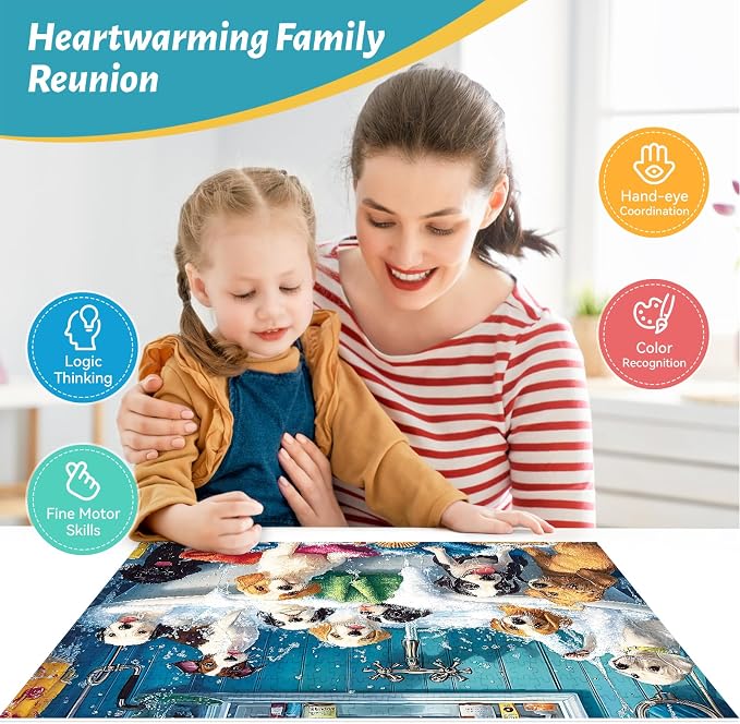 500 Piece Puzzle for Adults – Cute Dogs Bathing Jigsaw Puzzle for Adults, Kids & Seniors – Eco-Friendly Recycled Paper – Fun & Challenging Family Game Gift for Friends and Family (20.5 x 15 in)