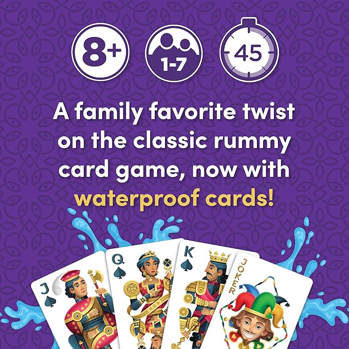 Five Crowns Waterproof Cards Games – Pool, Summer Toys, Pool Games, Family Game Night, The Game isn’t Over Until The Kings Go Wild!, 5 Suited Rummy Style Card Game, Ages 8+