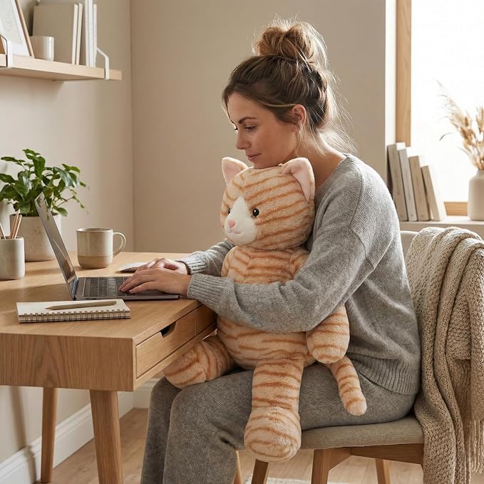 WEIGEDU Dressable Stuffed Animal Fits 3-6M Toddler Clothes, 24.8" Large Plush Toy with Long Limbs for Pretend Play, Soft Huggable Companion - Cat