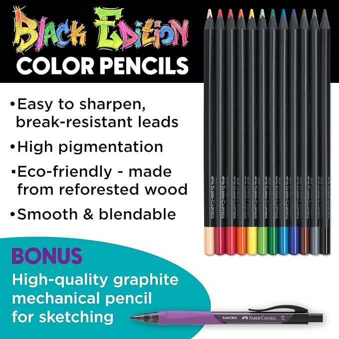 Faber-Castell Anime Drawing Kit: Shojo Edition | Step-by-Step Instruction Book with 20 Practice Pages, Color Pencil Set & Drawing Supplies for Kids, Summer Craft Supplies(1 Book)