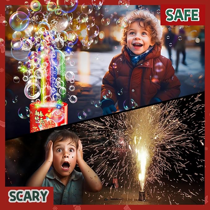 Bubble Machine (2PCS, 20 Holes) with LED Lights, Automatic Bubble Blower Toys, Portable Bubbles Maker for Wedding Christmas Chinese New Years Party Decorations, Kids Birthday Gifts, Balloons Banner