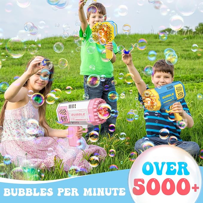 Bubble Machine, 2 Pack Bubble Gun for Toddlers, Toys for Kids 3 4 5 6 7 8 Years Old, Bubbles Maker Blower, Toy for Boys Girls Outdoor Indoor Birthday Wedding Party, Gifts for Ages 4-8