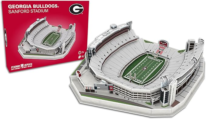 Pro Lion 3D Jigsaw Puzzle of Sanford Stadium Construction Building Kits - 93 Pieces | Georgia Bulldogs Football League Gifts for Boys, Adults, Men & Kids Aged 7+ | Puzzles Games Kit for Creative Fans
