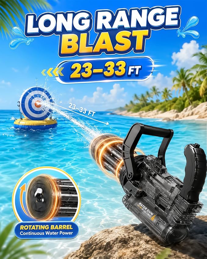 Water Blaster Soaker Toy for Kids Adults | Summer Outdoor Water Splashing Toy | Powerful Water Flow Blaster for Beach Pool Party Gift for Boys Girls Ages 8-14