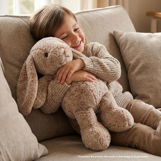 WEIGEDU Bunny Rabbit Stuffed Animals Plush Toys | Floppy Ears, 17.7 inches, Fluffy, Brown, Super Soft for Kids Girls Boys Baby Toddlers, Birthday Bedtime Easter Gift