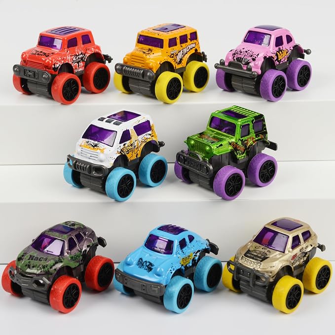 Monster Truck Christmas Stocking Stuffers for Boys Age 3-6 – Pull Back Monster Trucks for Party Favors, Set of 12