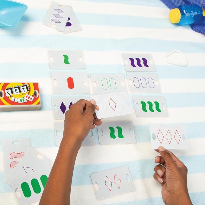 Set Card Games for Kids - Matching Game, Pool, Summer Toys, Pool, Travel Games, Memory, Learning Game, Multi-Player, Ages 6+