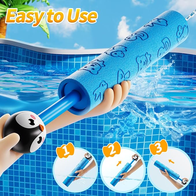 6 Pack Water Guns for Kids Adults, Pool Toy for Boys Girls Ages 4-8 8-12, Ideas Gift Toys for Summer Outdoor Swimming Pool Backyard Beach Water Game