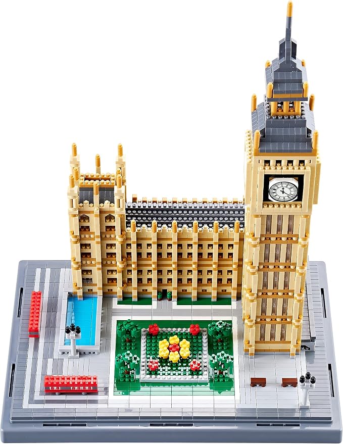 KLMEi Micro Building Blocks Set for Adults, Real Architecture London Elizabeth Tower Big Ben - World Famous Architectural Model Gifts for Teens Ages of 14+(4112 PCS)