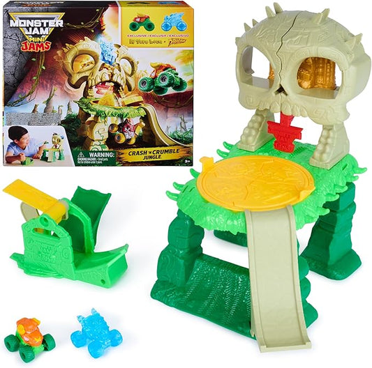 Monster Jam Mini Jams, Crash & Crumble Skull Escape Playset, 2 Exclusive Die-Cast El Toro Loco and Dragon Monster Trucks, Kids Toys for Boy and Girls Ages 3 and up
