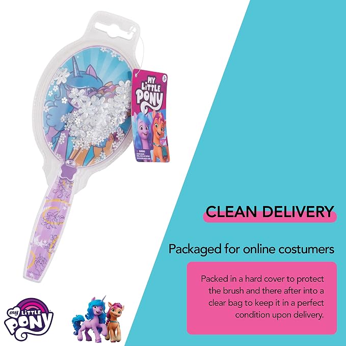 Hair Brush with Magical Sparkling Stars Confetti - Kids Hair Brush Ages 3+