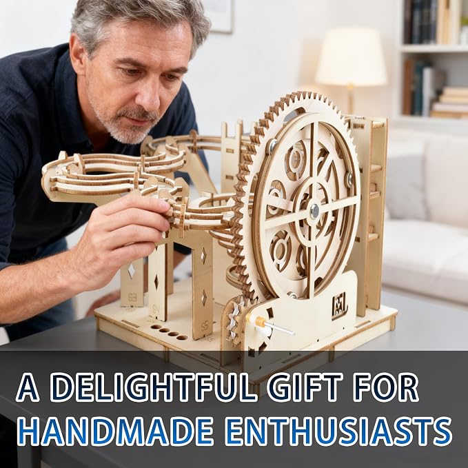 3D Wooden Puzzles Marble Run Set - 159PCS Mechanical Model Kit for Adults Wooden Puzzles, DIY Building Model Kit for Teens Age 14+ Years Old, Gift for Birthday Father's Day