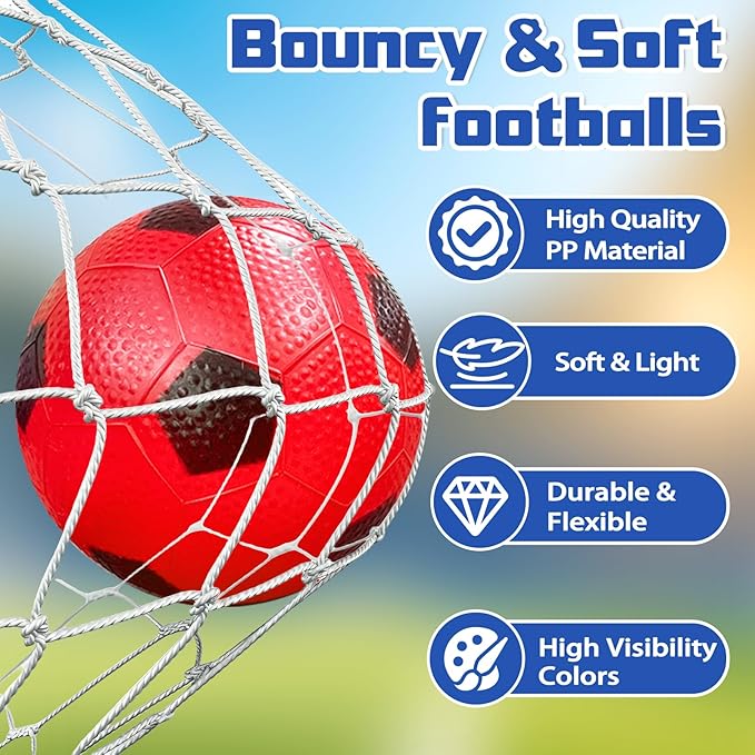 Hymaz 6 Pack Mini Soccer Ball Set, 6 Inch Colorful Soccer Balls with Pump, Indoor Outdoor Sports Mini Balls Toys for Kids Boys Girls Pool Playground Beach Garden Play