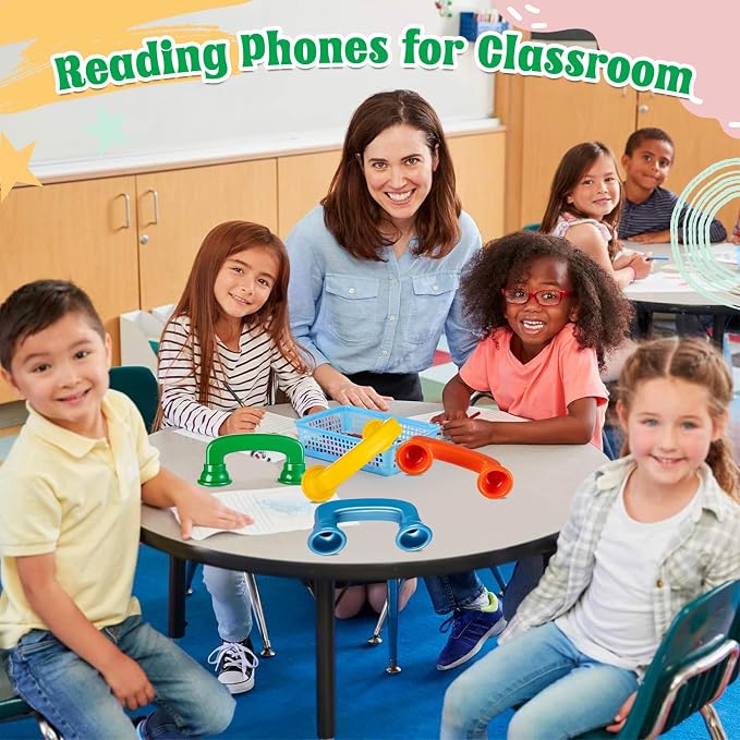 Whisper Reading Phones 4 Colors Small Phone Hear Myself Sound Phone Speech Therapy Toy Tool for Classroom Accelerate Reading Fluency Comprehension and Pronunciation for Kids and Adults