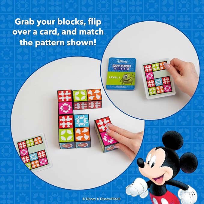 Disney Puzzle Blitz - Block Puzzle Game, Board Games for Family Night, Multi-Player Board Game, Family Board Game, Travel Games, Disney Toys, Ages 8+