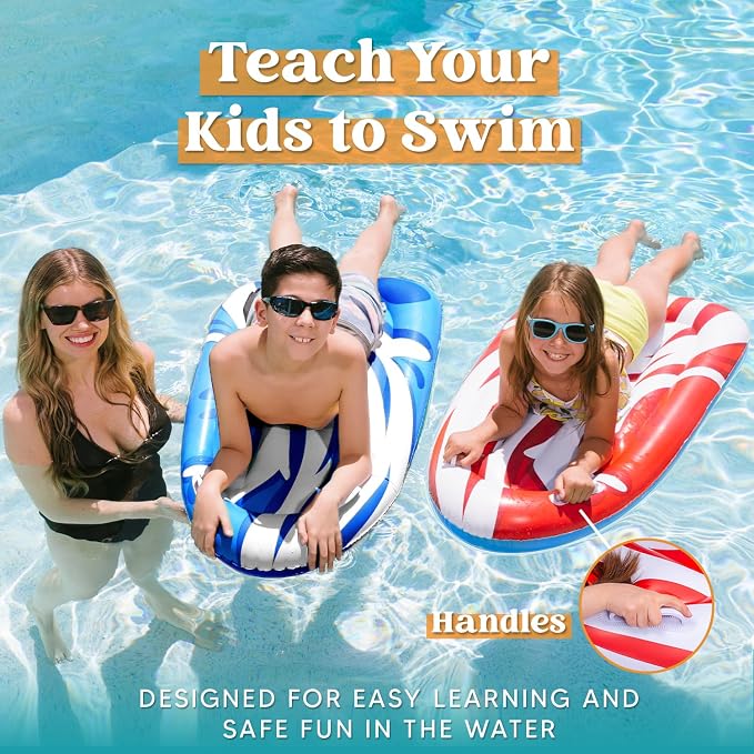 JOYIN 2 Pack Inflatable Body Boards for Water Slides, Swimming Pool Floating Learn to Swim, Summer Water Fun Toy for Kids