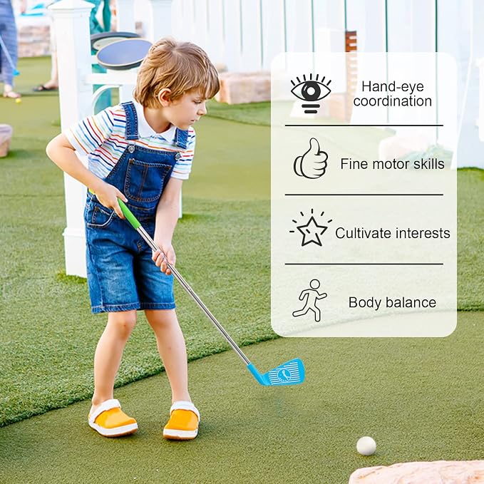 Liberry Toddler Golf Set, Retractable Toy Golf Clubs for Kids Ages 3 4 5, Indoor and Outdoor Sports Games Birthday Gift for Boys Girls