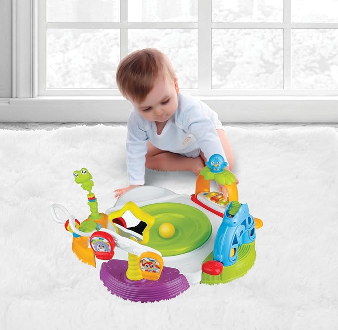 winfun Baby Move 3-in-1 Activity Center with Adjustable Height Includes Ball Popper, Spinning Ferris Wheel & More Converts from Sitting to Spinning to Toddler Play Table, Ages 6 to 36 Months
