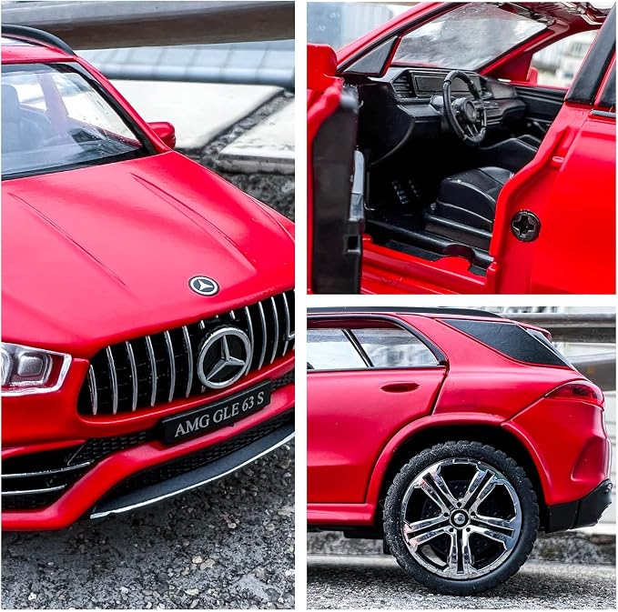 WAKAKAC 1/32 Scale Diecast Car Model AMG GLE 63S SUV Toy Car Pull Back with Light and Sound Toy Vehicles for Girls Boys Gift(Red)