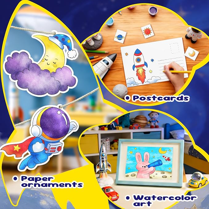 CHICAUP Paint with Water Coloring Books for Kids, Watercolor Paint Set Painting Activity for Kids Ages 3-5 4-8, Arts Crafts Drawing Gift Toy for Boy Girl (Dark Blue)