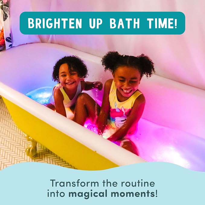 Glo Pals Water-Activated Light-Up Sensory Bath Toy Cubes for Bathtime and Sensory Play, Vibrant Light-Up Colored Cubes for Kids and Toddlers, Glows Green, Red, and Multi-Color, Pack of 12
