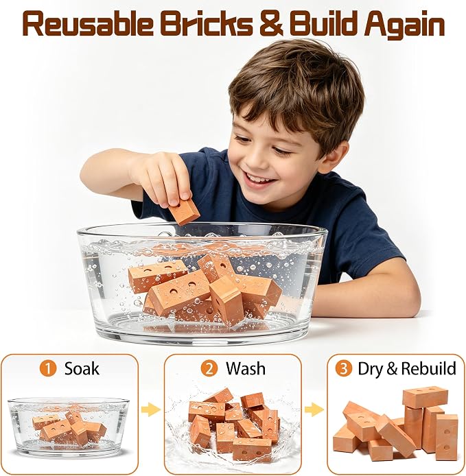 Mini House Building Kit for Kids Ages 8+, Tiny House Building Toy with Real Mini Bricks, STEM DIY Construction Set, Garden Villa Architecture Craft Gift for Boys and Girls