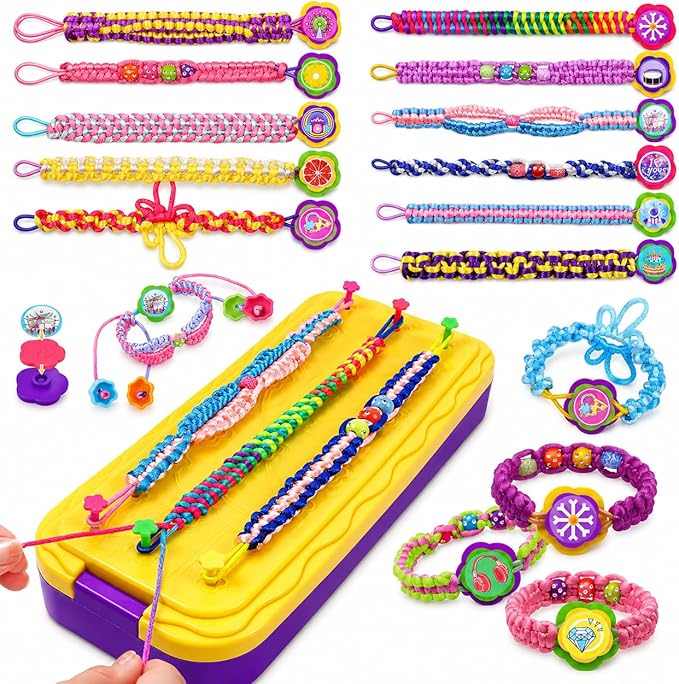 DDAI Arts and Crafts for Kids Age 8-12 Friendship Bracelet Making Kit for Girls - Best Birthday Gifts Ideas for Girl 7 9 10 11 Year Old - Popular Bracelets String Maker Toys Set