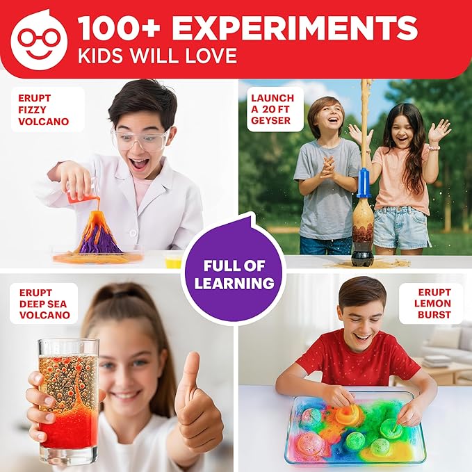 Doctor Jupiter Super Science Kit for Kids Age 8-12 | STEM Toys for Ages 8-9-10-11-12-13-14 with 100+ Experiments | Birthday Gift Ideas for Boys & Girls 8+ Years Old | Crystal Growing Chemistry Set