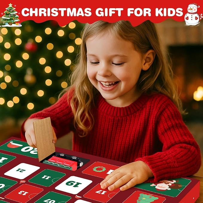 Toddler Advent Calendar 2025-24 Days Magnetic Wooden Animal Train Set Christmas Advent Calendar 2025 for Kids, Countdown Calendar Gifts Montessori Train Stocking Stuffer for Toddlers, Boys and Girls