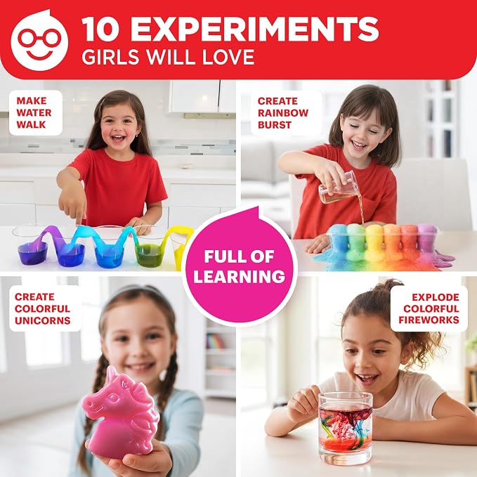 Doctor Jupiter Color Science Kit for Girls Ages 4-5-6-7-8 | Birthday Gift Ideas for 4+ Year Olds | Toy Stem Kit with 10 Experiments | Preschool Learning & Educational Projects