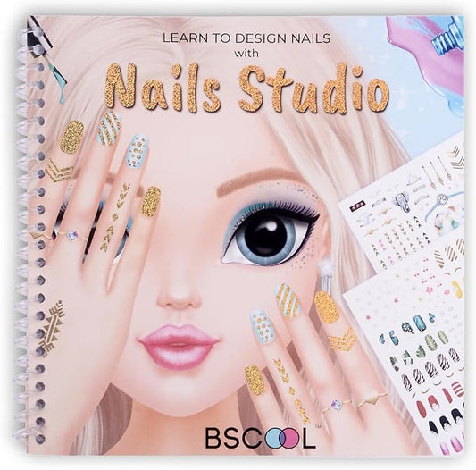 BSCOOL - Drawing, Coloring & Activity Book. Nail Design Book with Stickers and Guides. Fashion Design Sketchbook for Kids 5 and up. Little Designer Book - Nail Sticker Book. Gift for Girls