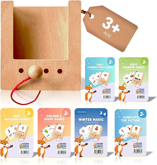 Puncho – Teach Your Kids to Solve Problems – Montessori Self-Correcting Wooden Learning Game – 144 Flash Cards with 288 Learning Exercises – Educational Gift for Boys & Girls Ages 3+