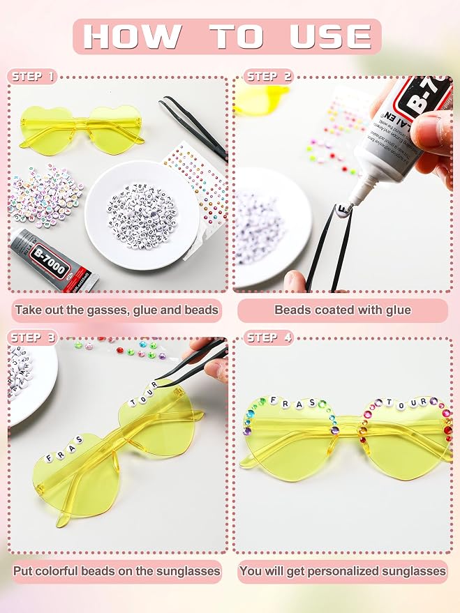 20 Pairs DIY Heart Sunglasses Popular Singer Themed Party Favors Friendship Heart Shaped Sunglasses for Girls Women Fans Birthday Party Supplies