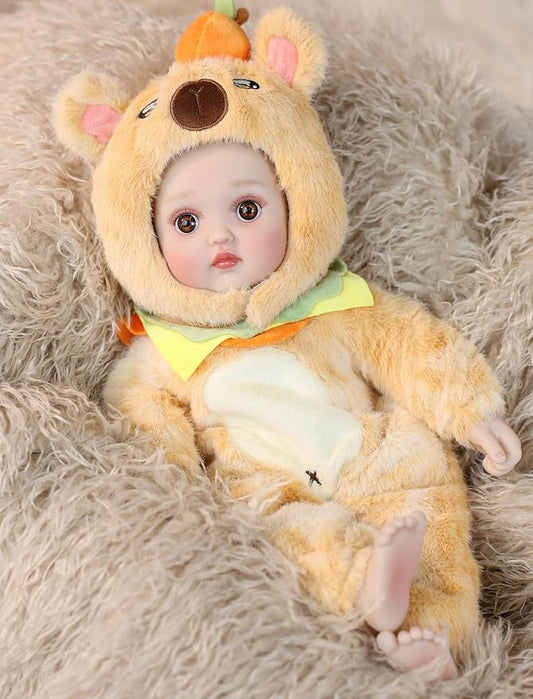 Baby Doll, 18 Inch Realistic Soft Body Baby Doll Real Life Baby Dolls with Accessories, for 3+ Year Old Girls, Pretend Play, Collection, Gift-Ready (18", Orange)